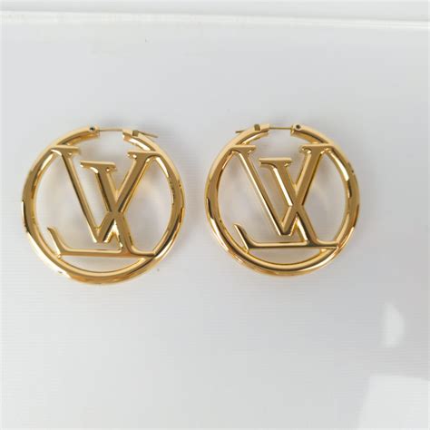 louis vuitton earrings hoops dupe|louis vuitton hoop earrings poshmark.